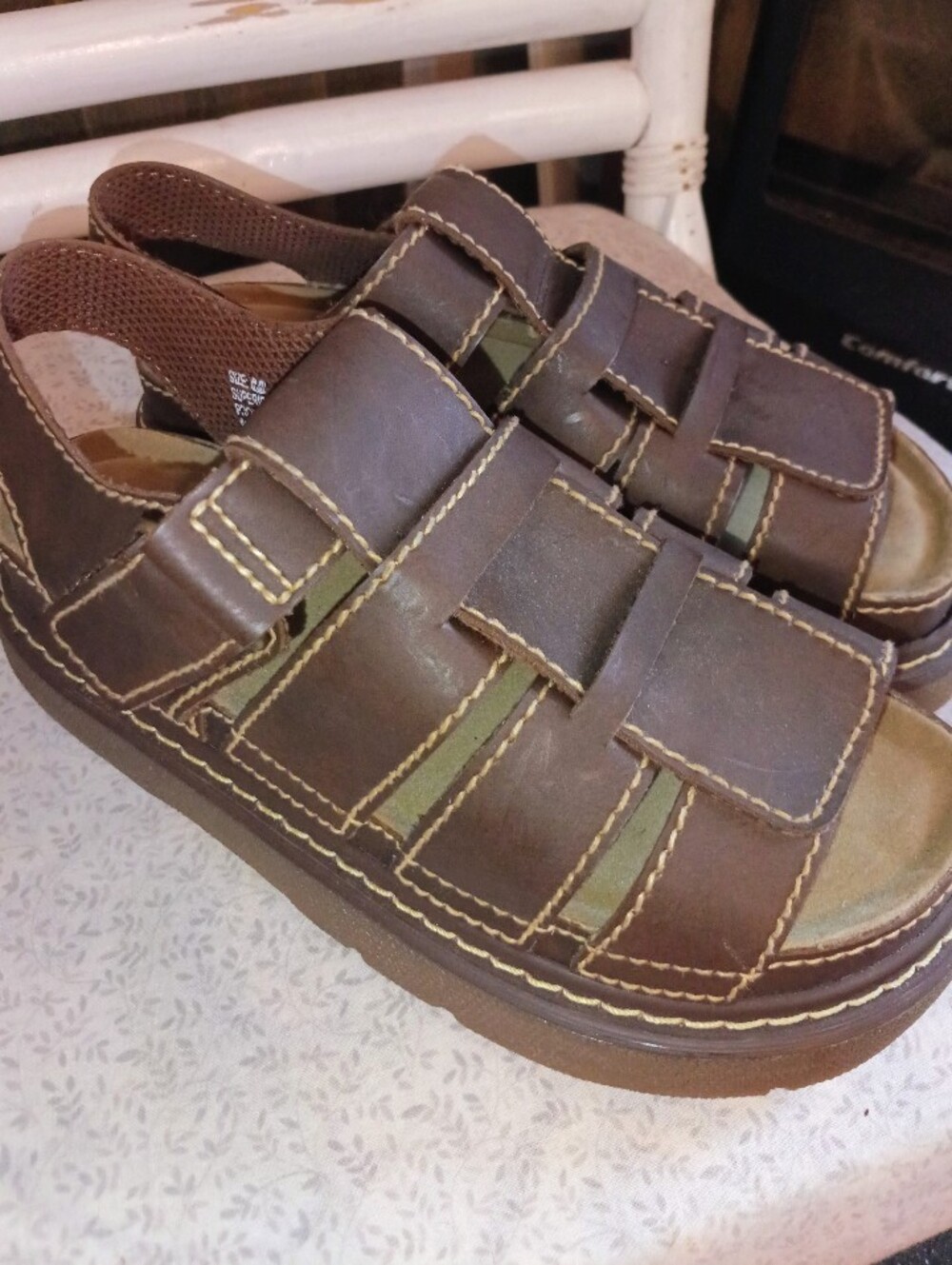Vintage Y2K Faded Glory Brown Fisherman Sandals Women's Size 10
